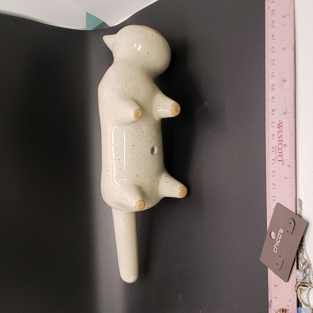 Ceramic Cat Planter - Cream and Tan - Picture 4 of 7